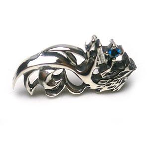 WOLFMAN B R S ウルフマン ピアス パルメットウルフ スタッドW／ブルーダイヤ WO-E-18 アクセサリー ブランド