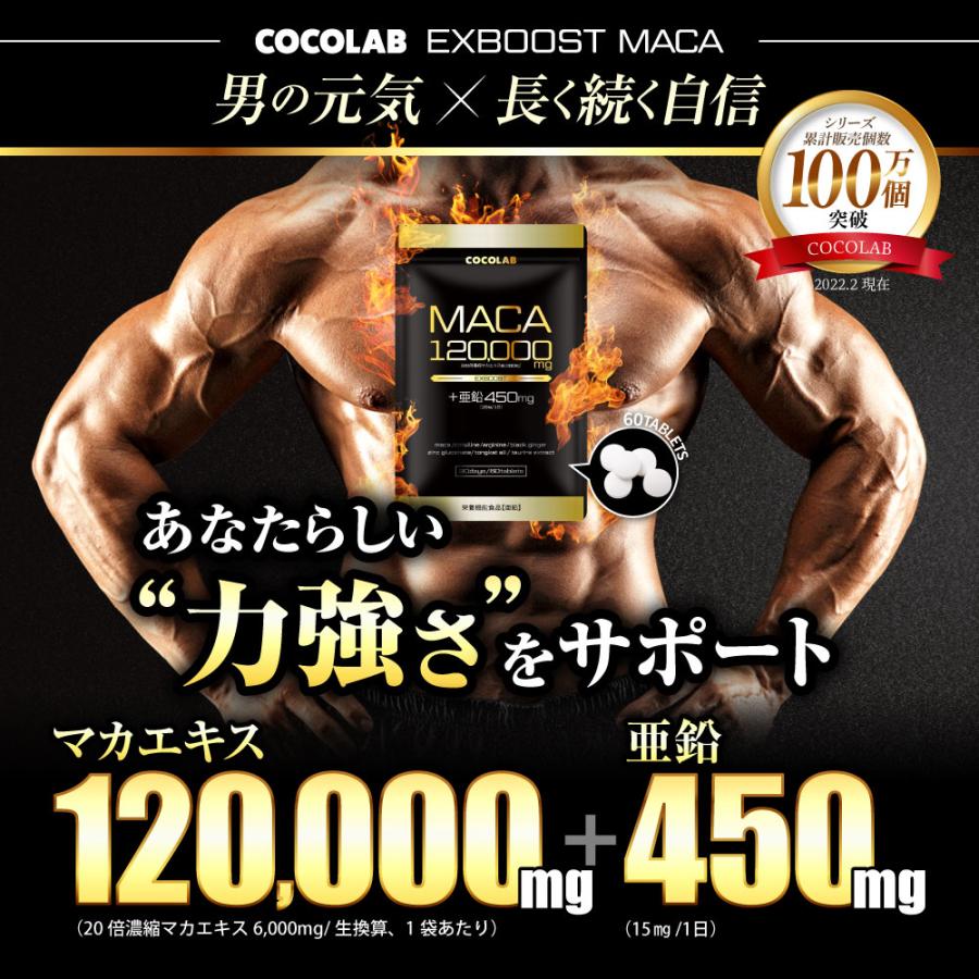 COCOLAB (2袋セット) マカ 亜鉛 サプリ マカ 120000mg 亜鉛 450mg(15mg