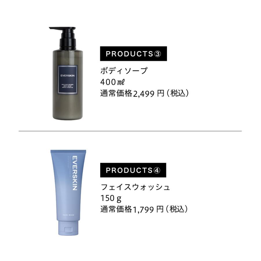 EVERSKIN ( 福袋 2025 2026 ) メンズケア 4点 セット ( シャンプー