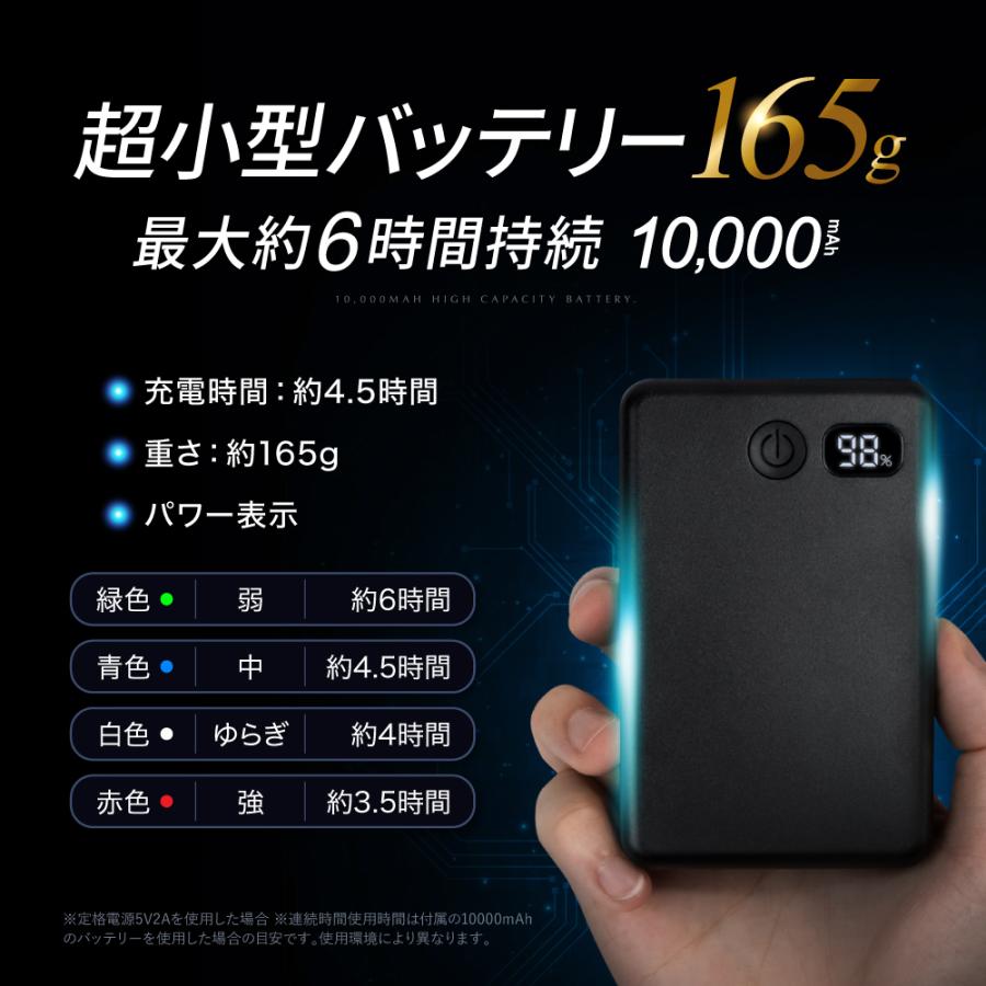 EXCITECH ペルチェ ベスト (日本企業企画) 10000mAh大容量バッテリー