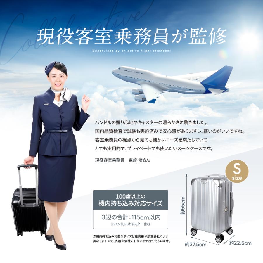 スーツケース　キャリーケース　TSAロック　Mサイズ　現役客室乗務員監修 Amazon.co.jp: [VELSKYF] 現役客室乗務員監修 スーツケース