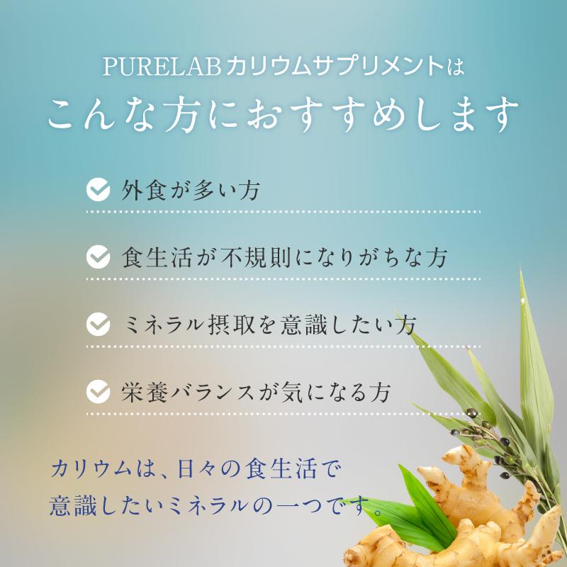 (クーポン配布中) カリウム サプリ 塩化カリウム 1170mg (モンドセレクション金賞受賞) カリウムサプリ 栄養機能食品ビタミンB1 B2 B6 ダイエット | PURELAB | 05