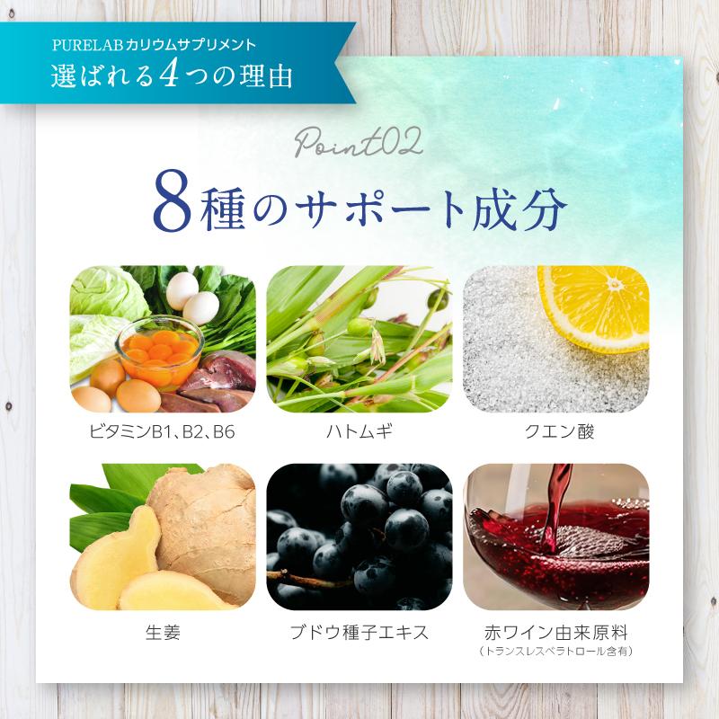 (クーポン配布中) カリウム サプリ 塩化カリウム 1170mg (モンドセレクション金賞受賞) カリウムサプリ 栄養機能食品ビタミンB1 B2 B6 ダイエット | PURELAB | 07