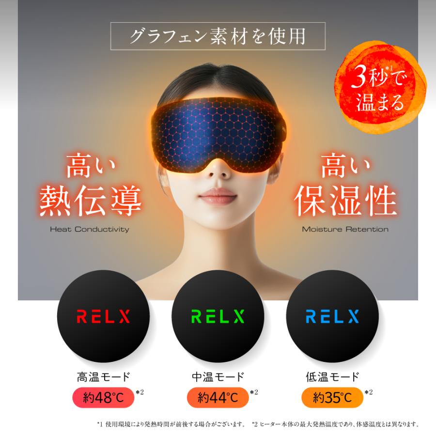 RELX ホットアイマスク 充電式 コードレス (LDK A評価受賞) アイ