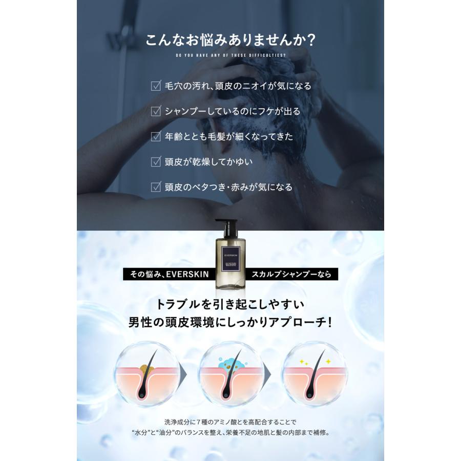 舗 シャンプー メンズ トリートメント 単品 毛髪診断士監修 スカルプシャンプー アミノ酸シャンプー 香水 保湿 スカルプケア 美容室専売 日本製 300ml Everskin Aynaelda Com