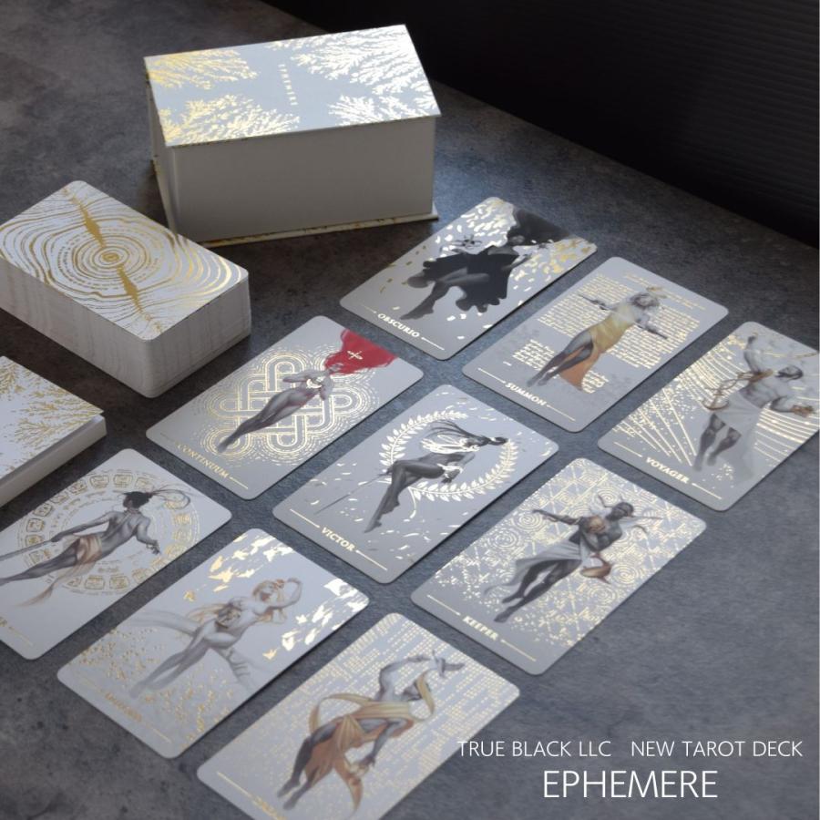 タロット カード 美しい 占い ボックス EPHEMERE TRUE BLACK 白 ゴールド｜exciting-wizard｜02