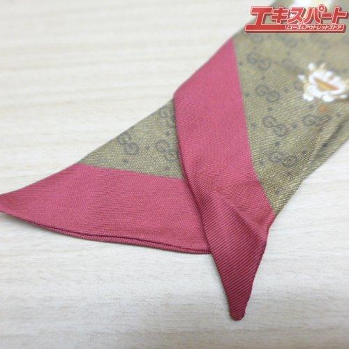 【美品】GUCCI　ネックボウ　ドラえもん　コラボ GUCCI ドラえもん DORAEMON スカーフ ネックボウ シルク GG 限定