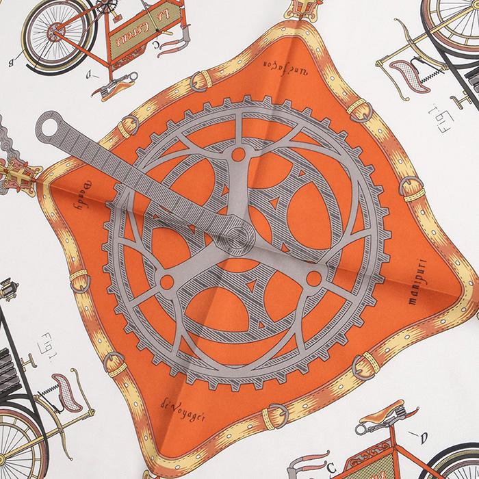 美品　マニプリmanipuri シルク　スカーフ　65 自転車 manipuri マニプリ scarf シルクスカーフ VINTAGE CYCLE 65×65