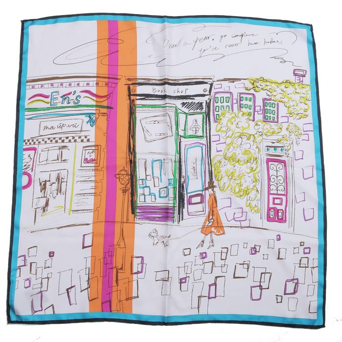manipuri（マニプリ） scarf シルクスカーフ 65LDN 65×65 レディース