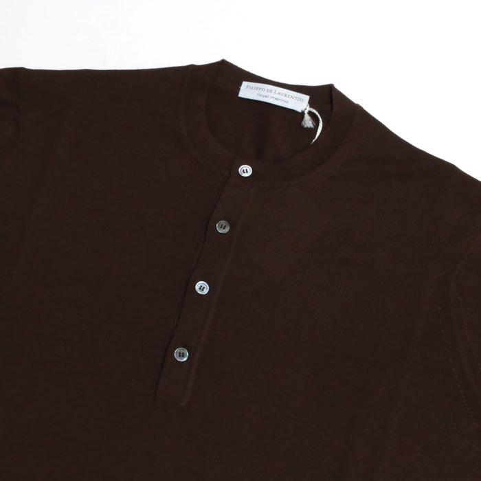 【イタリア製】FILIPPO DE LAURENTIIS ヘンリーネックTシャツ FILIPPO DE LAURENTIIS フィリッポ デ ローレンティス ヘンリーネック