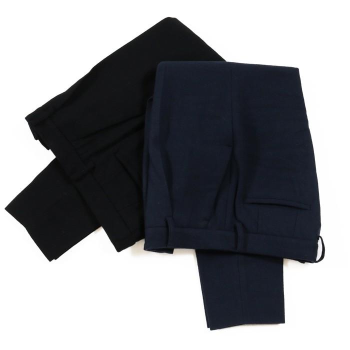 junhashimoto ジュンハシモト TAPERED I TUCK PANTS ワンタックパンツ BLACK NAVY 1071920001