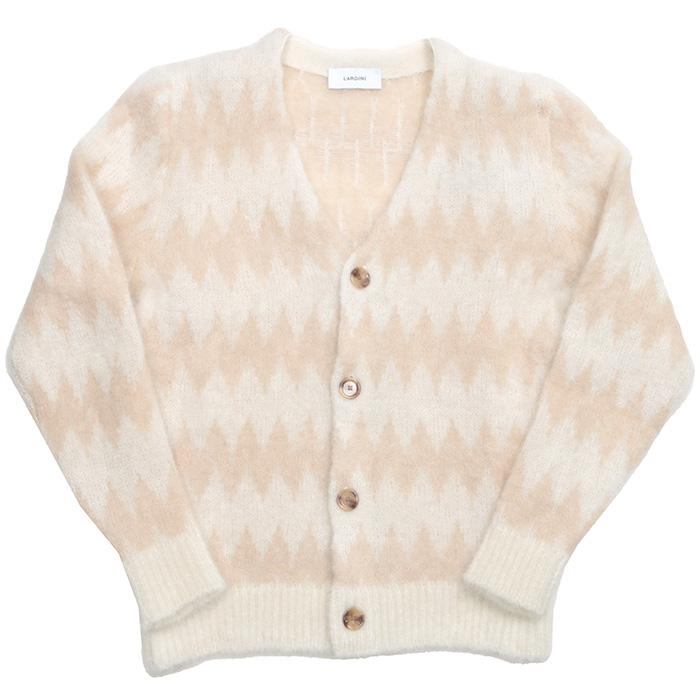LARDINI ラルディーニ キッドモヘア ヘリンボーンカーディガン メンズ 24秋冬 4216-5MML391064の画像
