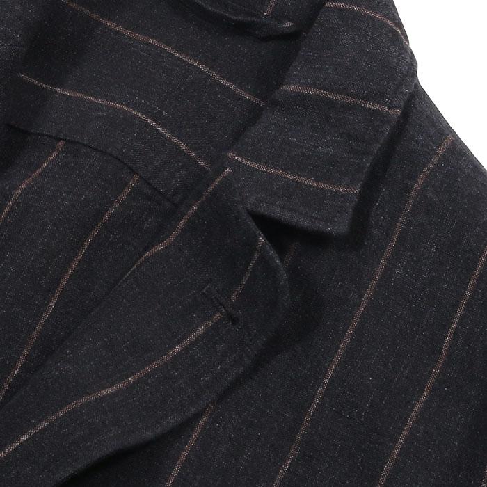 LARDINI ラルディーニ リネンストライプ2Bシャツジャケット LARDINI ラルディーニ リネンストライプ2Bシャツジャケット