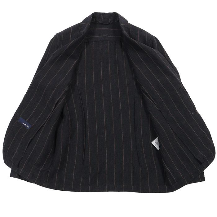 LARDINI ラルディーニ リネンストライプ2Bシャツジャケット LARDINI ラルディーニ リネンストライプ2Bシャツジャケット