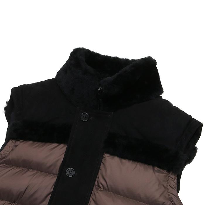 EMMETI エンメティ DONY MERINOS CAMOSCIATO NERO ムートンダウンベスト メンズ 23秋冬 DONYの画像
