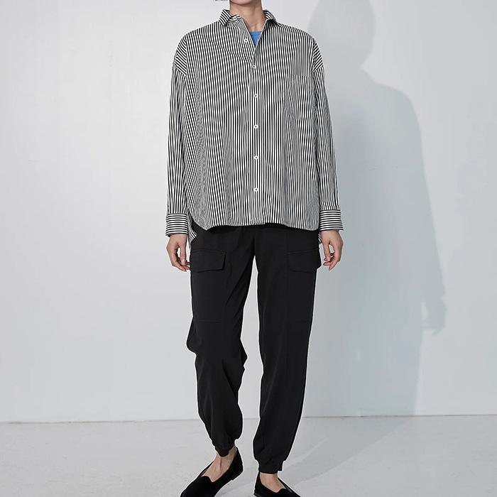 美品▲TICCA ティッカ/スクエアビッグシャツ▲コットン ゆったり ストライプ TICCA (ティッカ) スクエアビッグシャツ