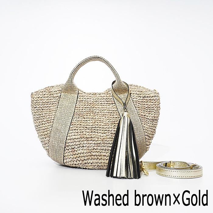 VIOLAd'ORO ヴィオラドーロ ラフィア テープハンドルトートSサイズ