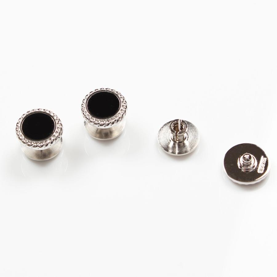 【限定価格&美品】EXCY フォーマルカフス&スタッドセット オニキス シルバー 結婚式・披露宴に ～ P-1 純銀製フォーマルカフス&スタッド