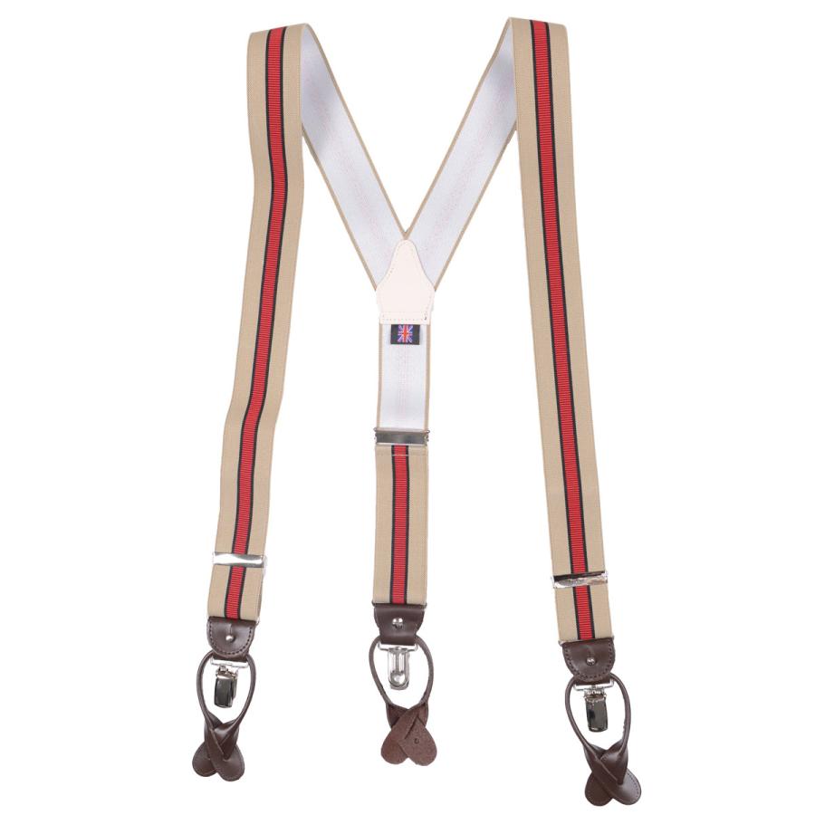 【価格更新！！】新品未使用 THURSTON サスペンダー ベージュ albert thurston（アルバートサーストン） サスペンダー ベージュに赤