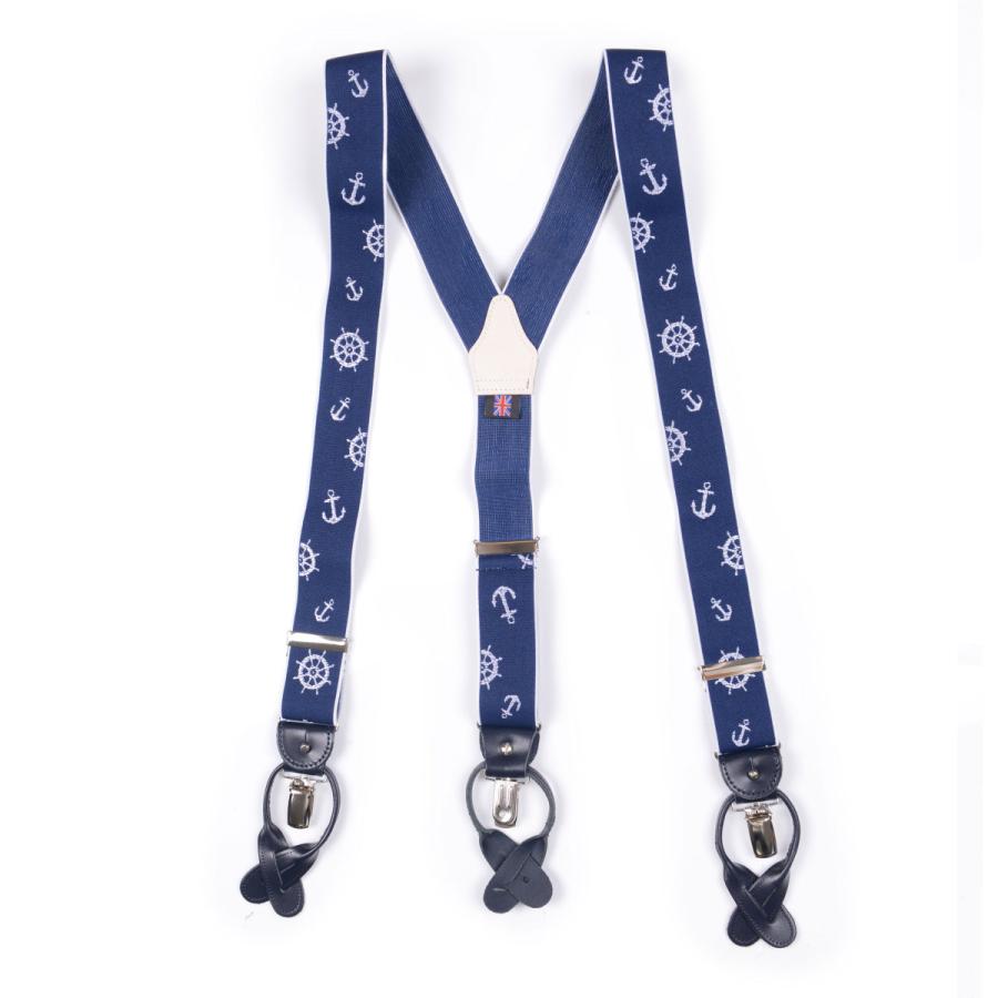 正規品　 THURSTON サスペンダー　ネイビー albert thurston（アルバートサーストン） サスペンダー ネイビー