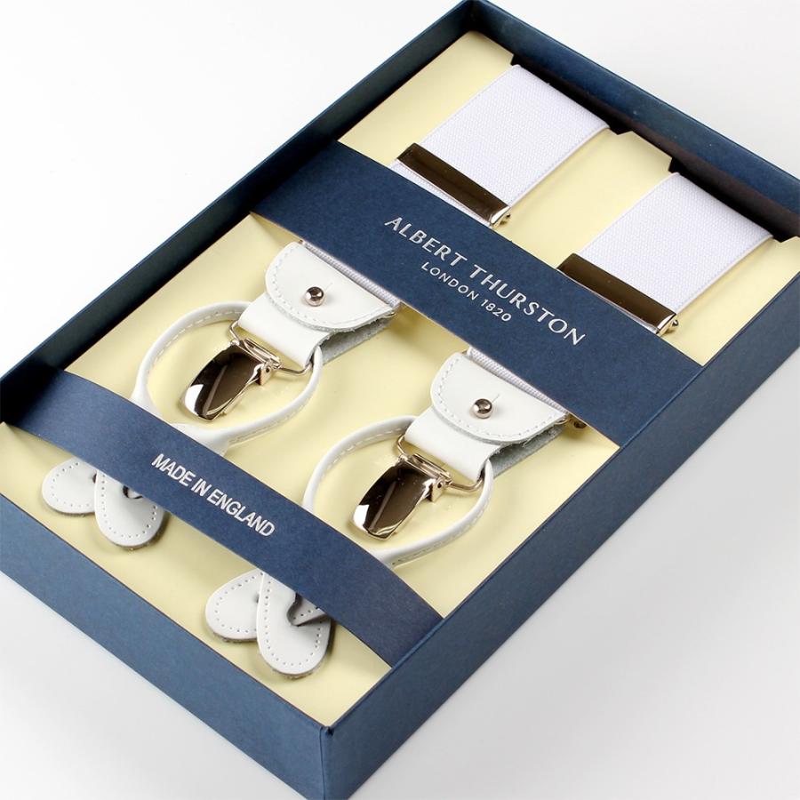 ALBERT THURSTON（アルバートサーストン） サスペンダー 白 無地 Y型