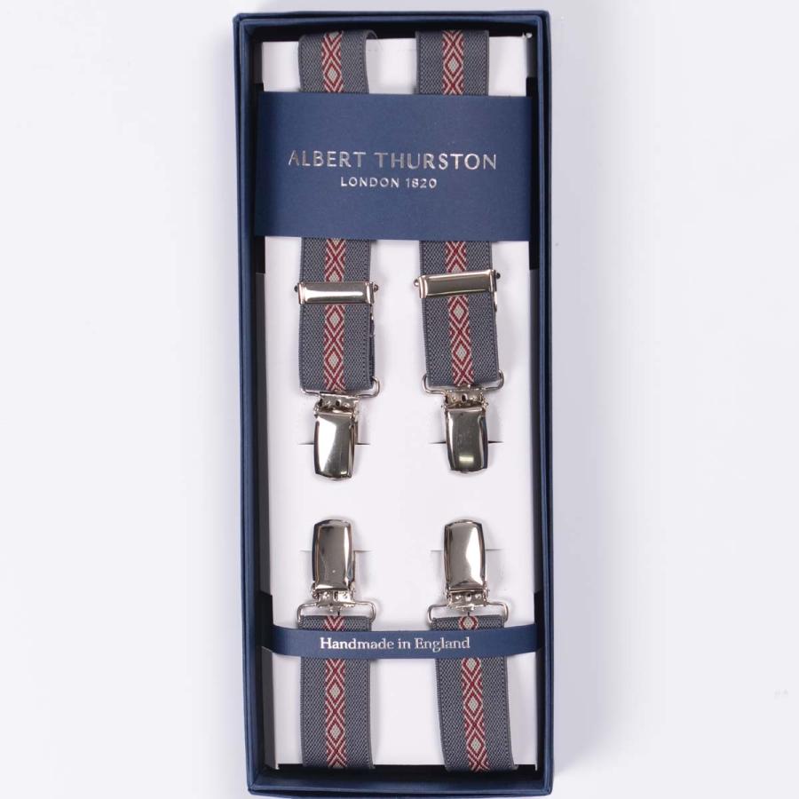 サービス 英国製アルバートサーストン X型クリップ留め サスペンダー
