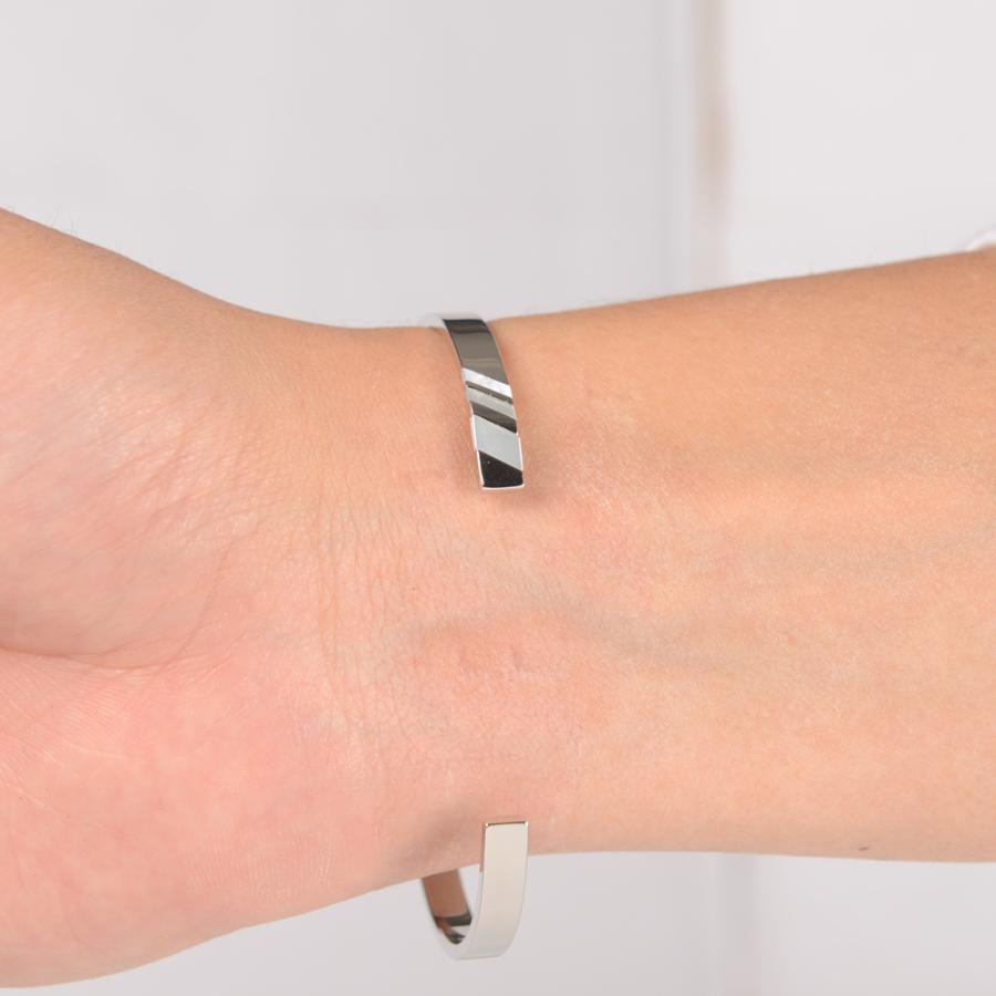 ブレスレット白蝶貝日本製  レジメンタル ホワイト バングル | EXCY | 01