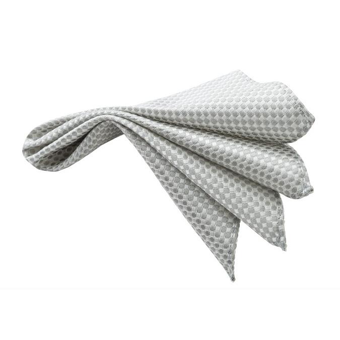 お揃いのポケットチーフ シルバー 鹿の子柄 | EXCY