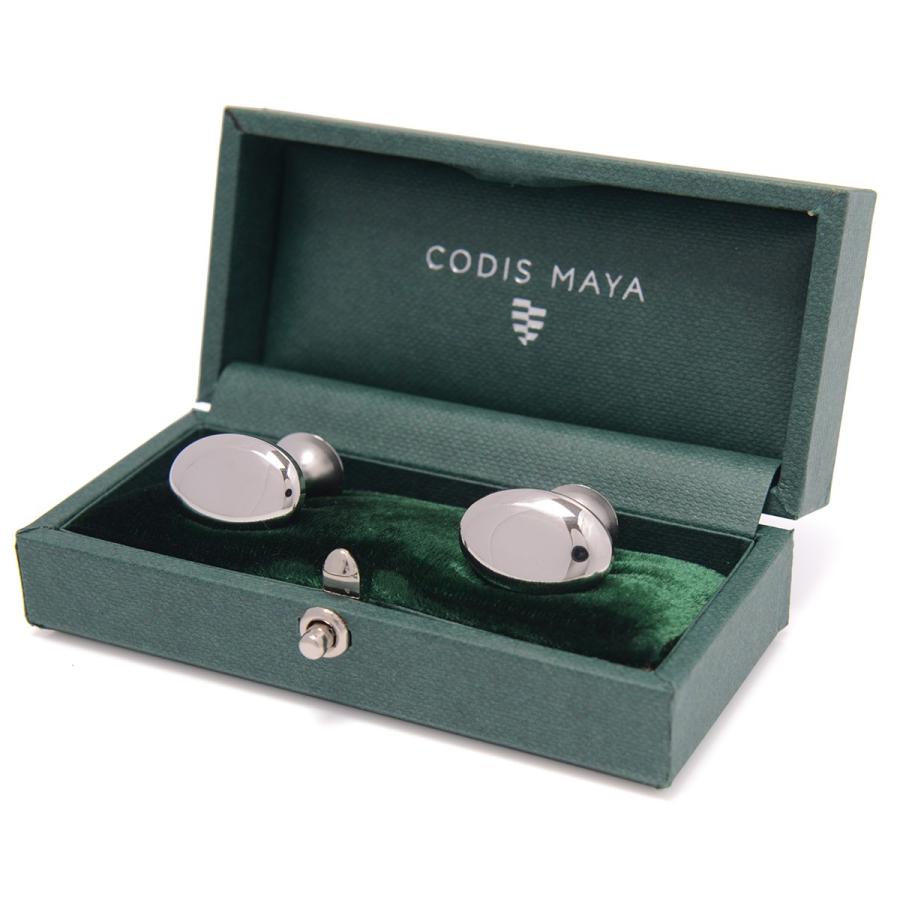 オーバルカフリンクス イギリス製シルバー/ゴールド CODIS MAYA カフスの画像