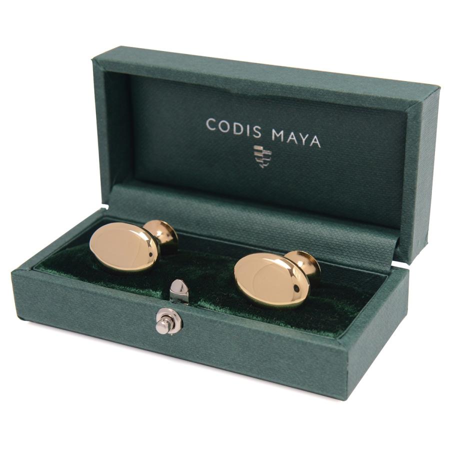 オーバルカフリンクス イギリス製シルバー/ゴールド CODIS MAYA カフスの画像