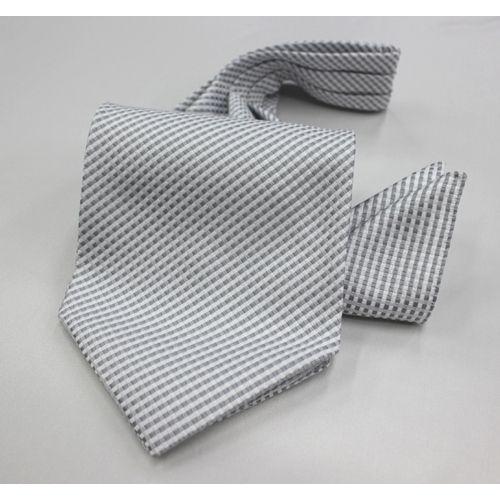 WEB限定 アスコットタイ チーフセット グレー ギンガムジャカード | EXCY