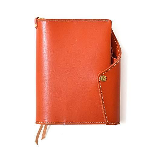 Hukuro 手帳カバー 本当に使える A6 本革 メンズ レディース 日本製 オレンジ 人気商品は