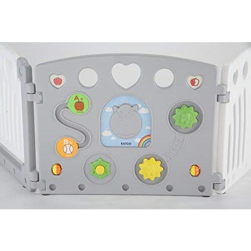 カトージ ベビーサークル 2ドア コロコロランド ホワイト&グレー 5か月~ 63903 