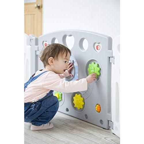 カトージ ベビーサークル 2ドア コロコロランド ホワイト&グレー 5か月~ 63903 