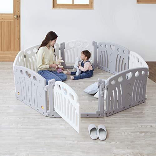 カトージ ベビーサークル 2ドア コロコロランド ホワイト&グレー 5か月~ 63903 