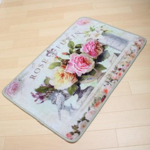 玄関マット室内浴室ローズ柄　薔薇雑貨、リフォーム、プレゼント、ギフトにDLI-710B |  | 05