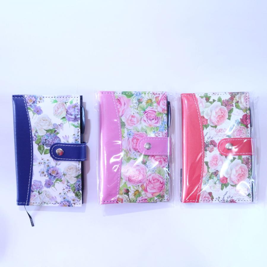 薔薇柄手帳カバーノートローズかわいいピンク薔薇雑貨008 : エグゼ