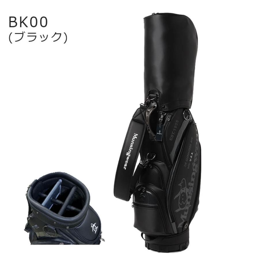 マンシングウェア キャディバッグ MQBVJJ00 9.5型 ブラック DESCENTE マンシングウェア Munsingwear スポーティデザイン キャディ