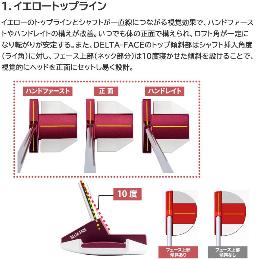 kasco（キャスコ） Red9/9 DELTA-FACE 角マレット DF-016 パター 右用