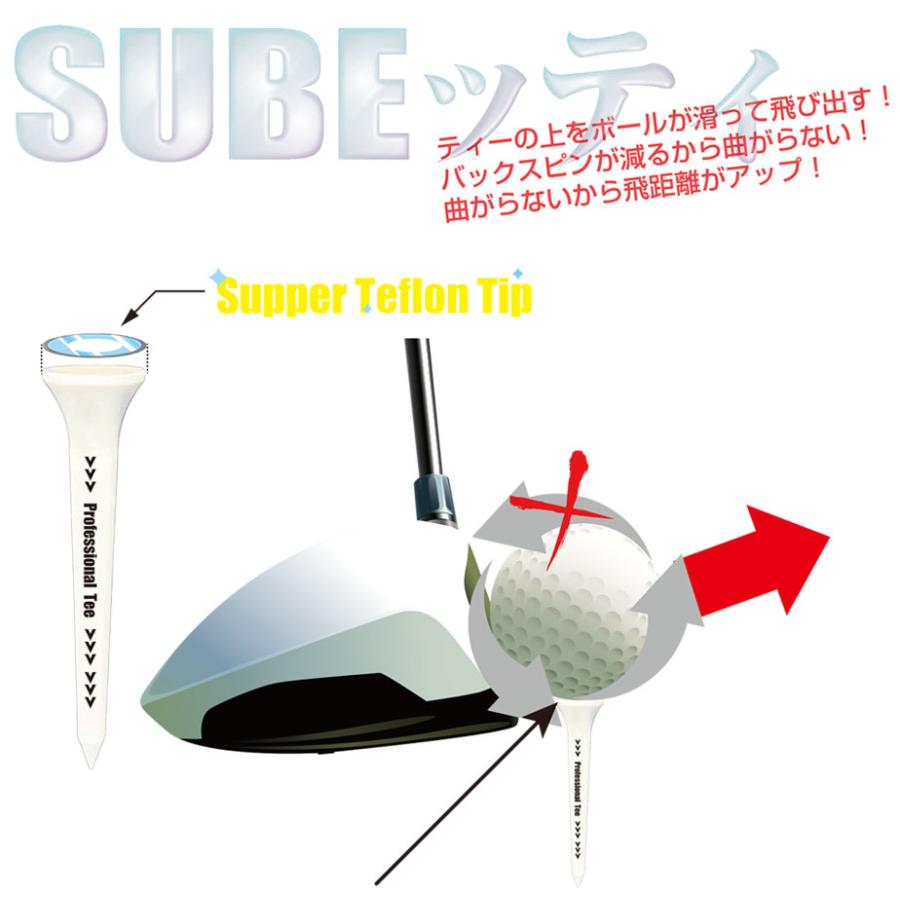 【即納可能】SUBEッティ 3本入り ロング ショート ゴルフ ティー スベッティ Professional Tee |  | 21