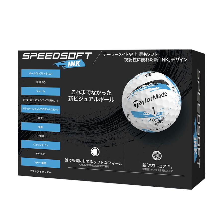 TaylorMade（テーラーメイド） 【即納可能】テーラーメイド 2024 スピードソフト インク ゴルフ ボール 1ダース(12球 ...