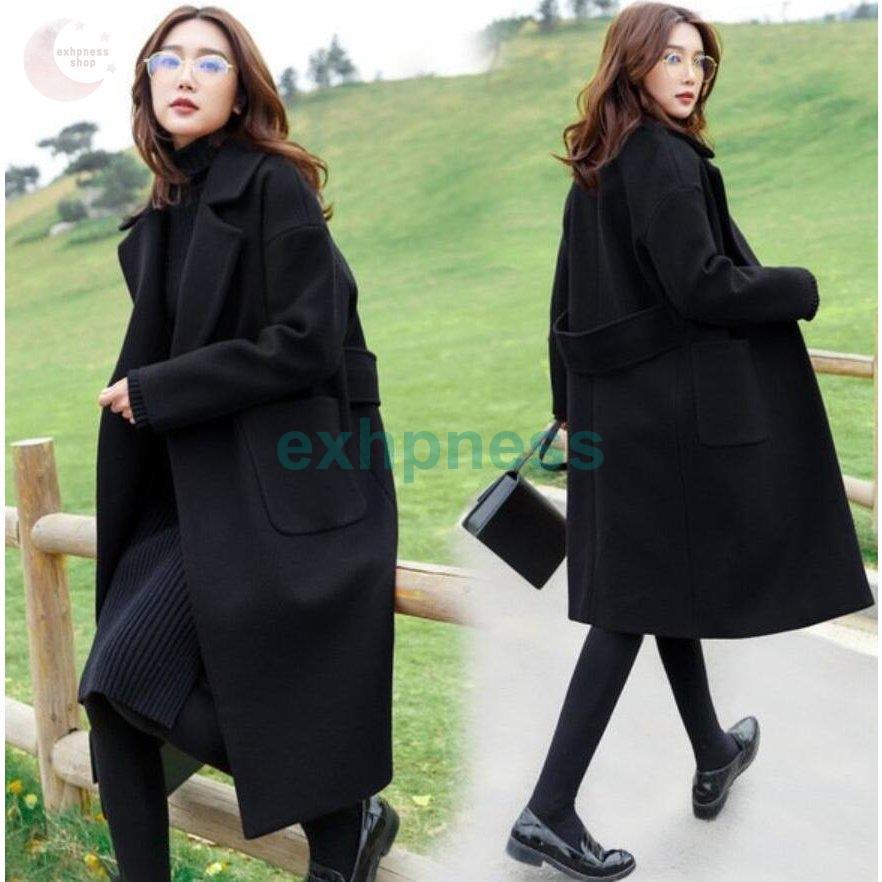 22 チェスターコート レディース 秋冬 40代 ロング丈 黒 ラシャコート ひざ下 オーバー 韓国風アウター 通勤 着痩せ オシャレ 大きいサイズ 大人 Avmap Gr