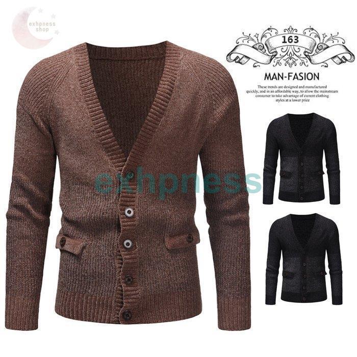 カーディガン メンズ ニット セーター お兄系 キレイメ アウター メンズカーディガン 厚手ニットカーディガン メンズジャケット バイカラー ニット アウター ニット セーター Color 黒 Arisedigital Com Br