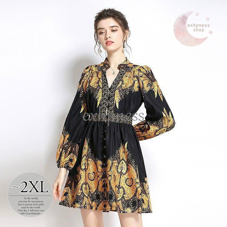 爆熱 ワンピース プリント柄 ウエストシェイプ フロントボタン 短め エスニックスタイル 大人可愛い リモート ママ 休日 お出かけファッション きれいめ Wgk38 正規販売店 Inspired2become Org
