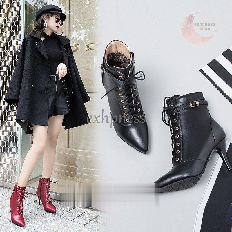 袴用ブーツ ショートブーツ レディース 太ヒール ショート丈 レースアップ 編み上げブーツ 袴用 カジュアル 歩きやすい 美脚 おしゃれ 全3色 大きいサイズ Dd 11dec2 エクハピ 通販 Yahoo ショッピング