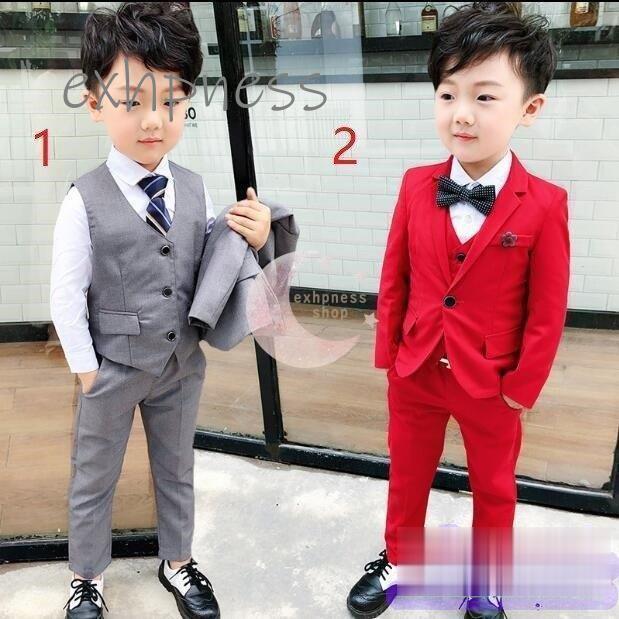 超可爱 プレゼント 舞台 誕生日 通学 発表会 卒業式 男の子 入学式 キッズ お洒落 春秋 フォーマル 長袖ジャケット ズボン ベスト 3点セット 子供スーツ 90 140 男の子スーツ 3点セット 子供スーツ 着物 セレモニードレス