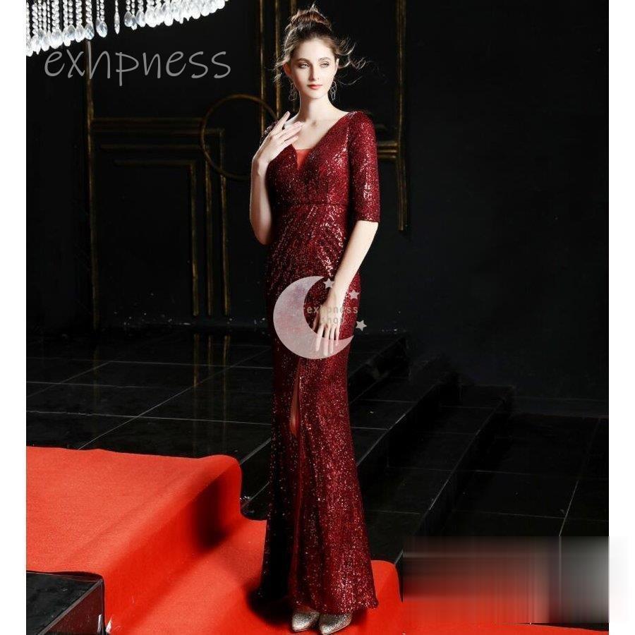 7550円 訳ありセール 格安 マーメイドドレス 袖あり ロングドレス パーティードレス 演奏会 結婚式ドレス ウエディングドレス 大きいサイズ 上品 大人 食事会 二次会 披露宴 卒業式 成人式