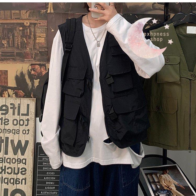 定番 韓国 ファッション メンズ フィッシュングベスト おしゃれ ベスト フェス ミリタリーベスト 釣り 韓流アイドル夏 ハンティッシュベスト アウトドア