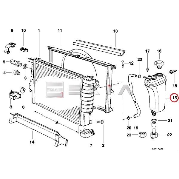 BMW E36 E39 Z3 ラジエーターエクスパンションタンク(サブタンク) 320i 323i 325i 328i 528i 2.8 17111723520｜exia｜02