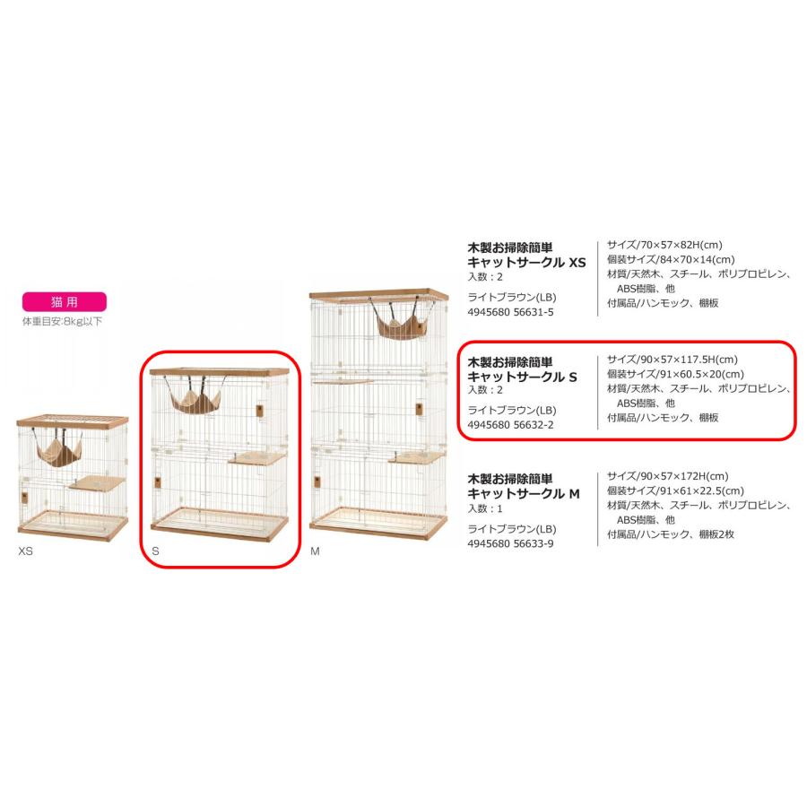 リッチェル ペット 木製お掃除簡単キャットサークル S ※2個セット 